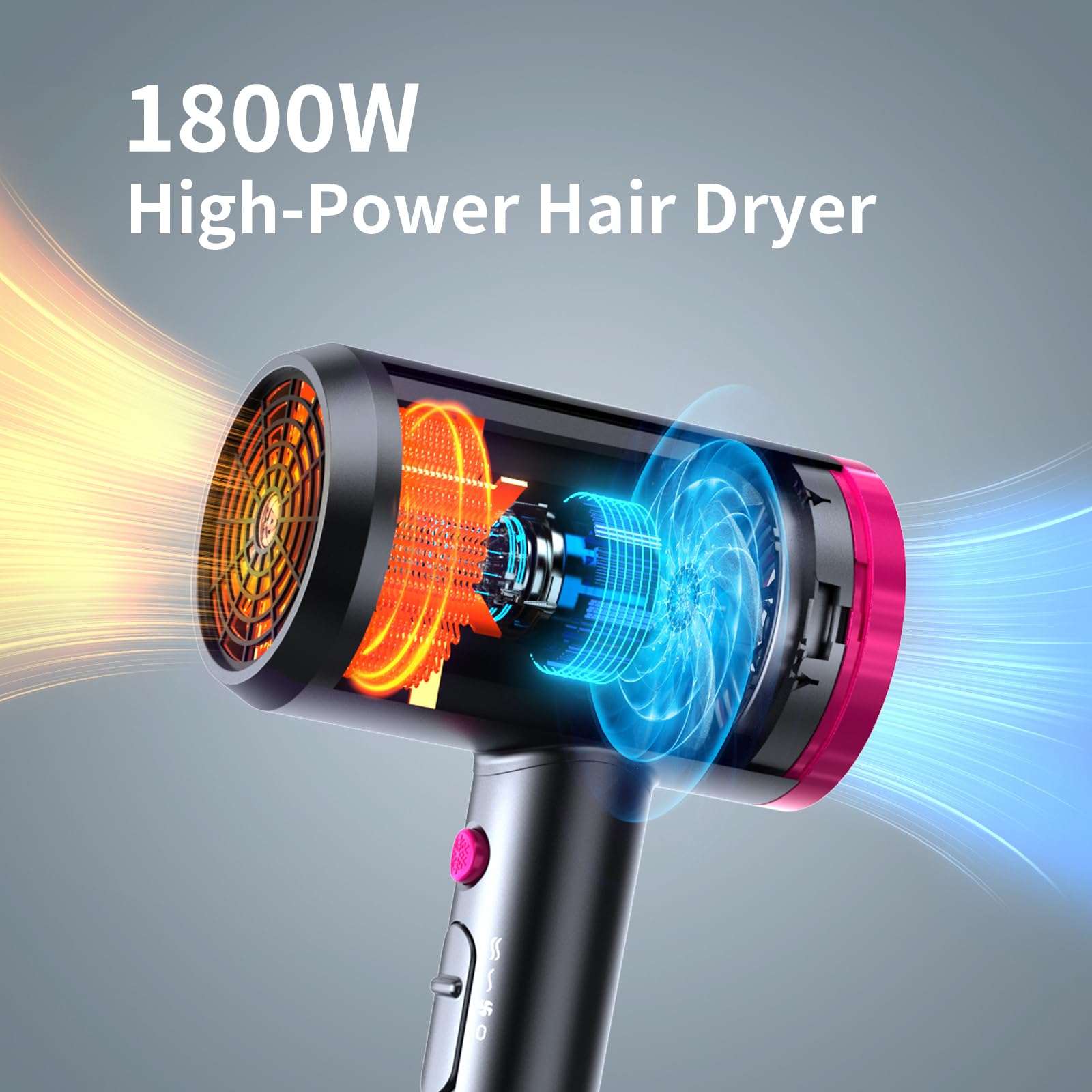 ANNE BETTY Ionic Hair Dryer nozzle attachment enables precise styling