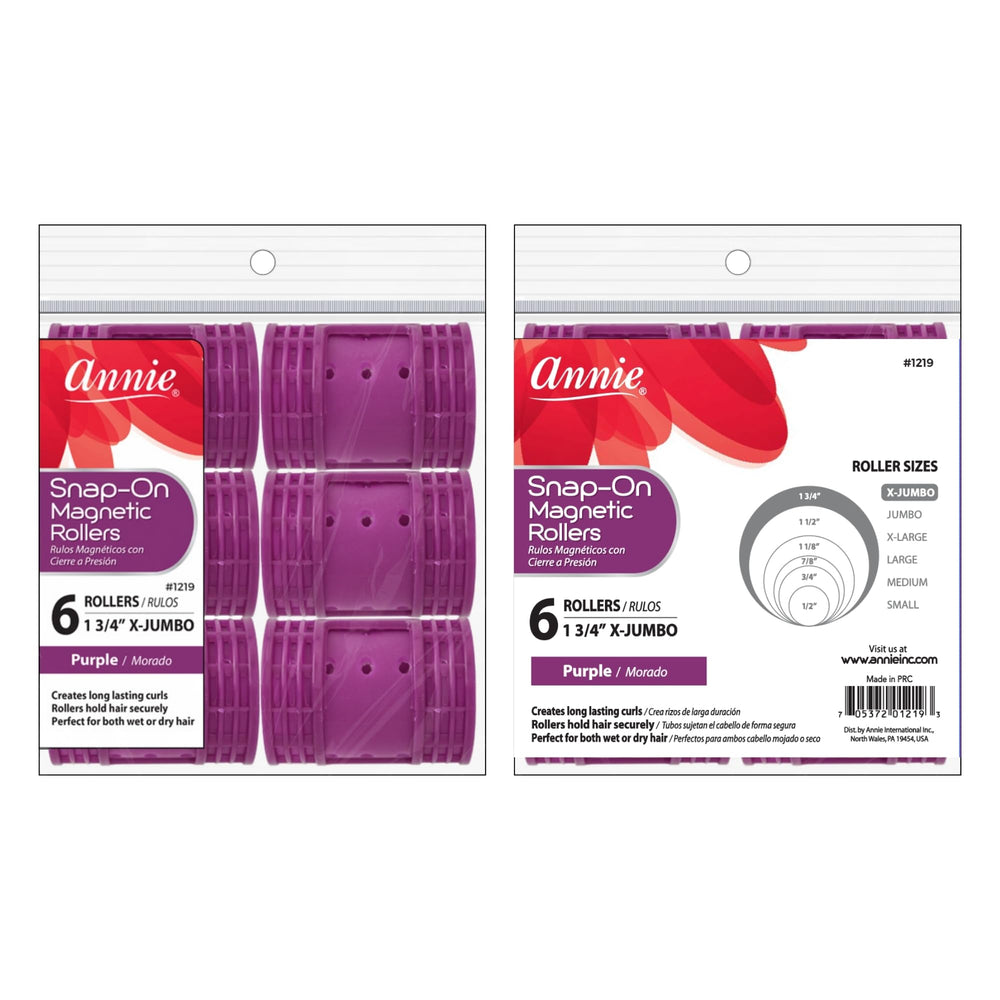 Annie extra jumbo 1-3/4 inch roller in purple for voluminous waves.
