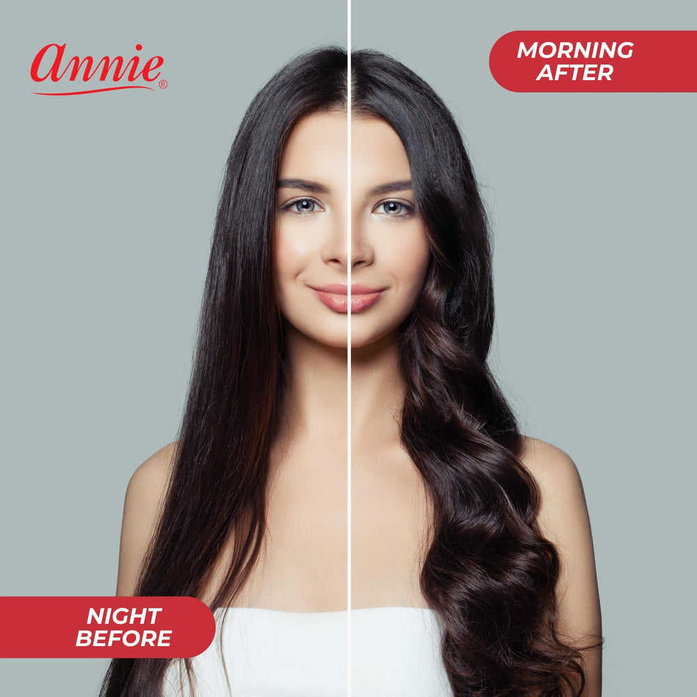 Annie foam hair roller on damp hair sets waves with gentle grip.