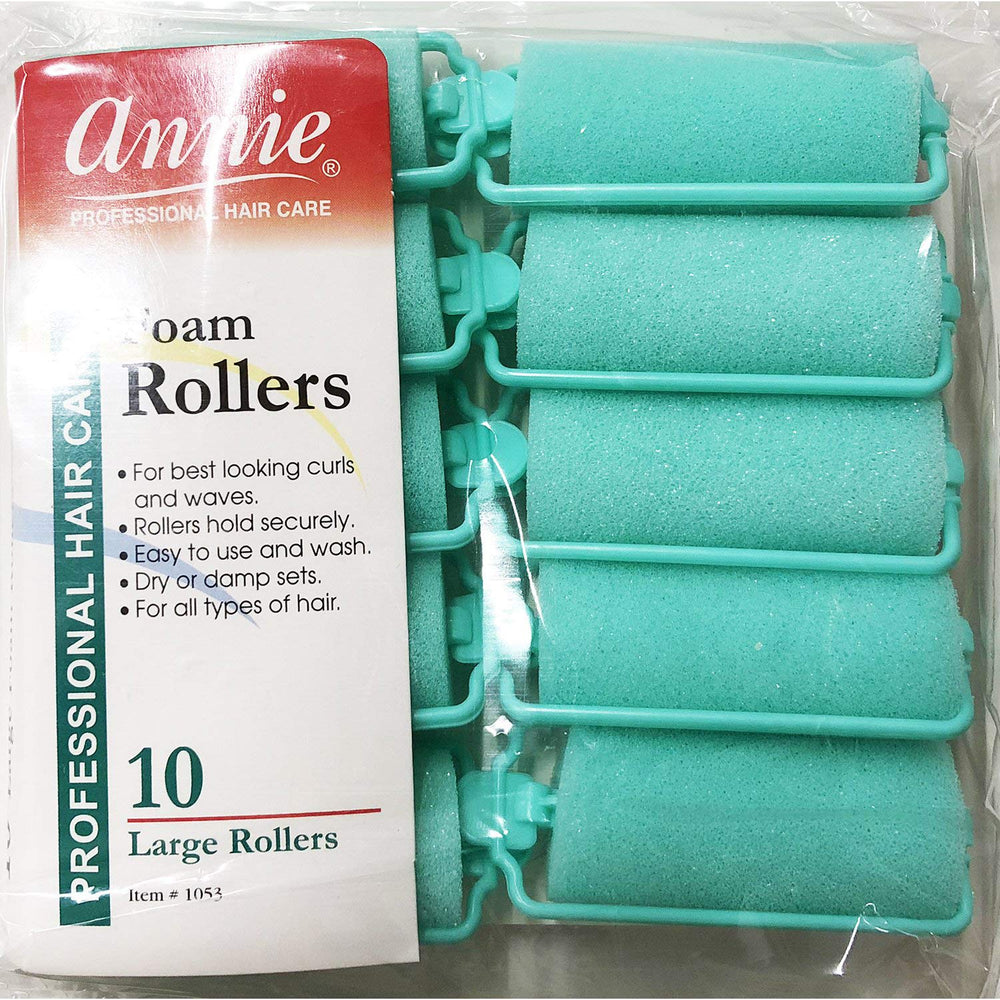 Annie foam rollers close-up highlighting soft sponge for gentle styling.