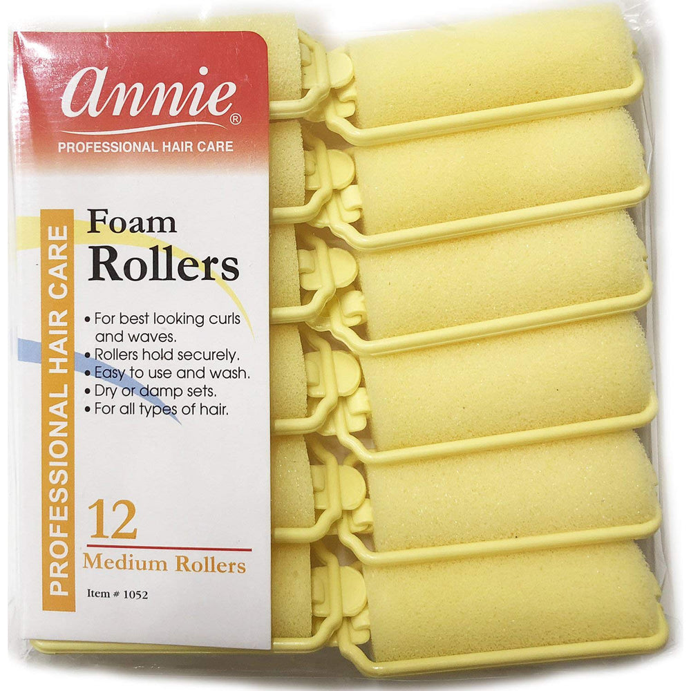 Annie Foam Hair Rollers with no pins or clips for easy roll-and-set.