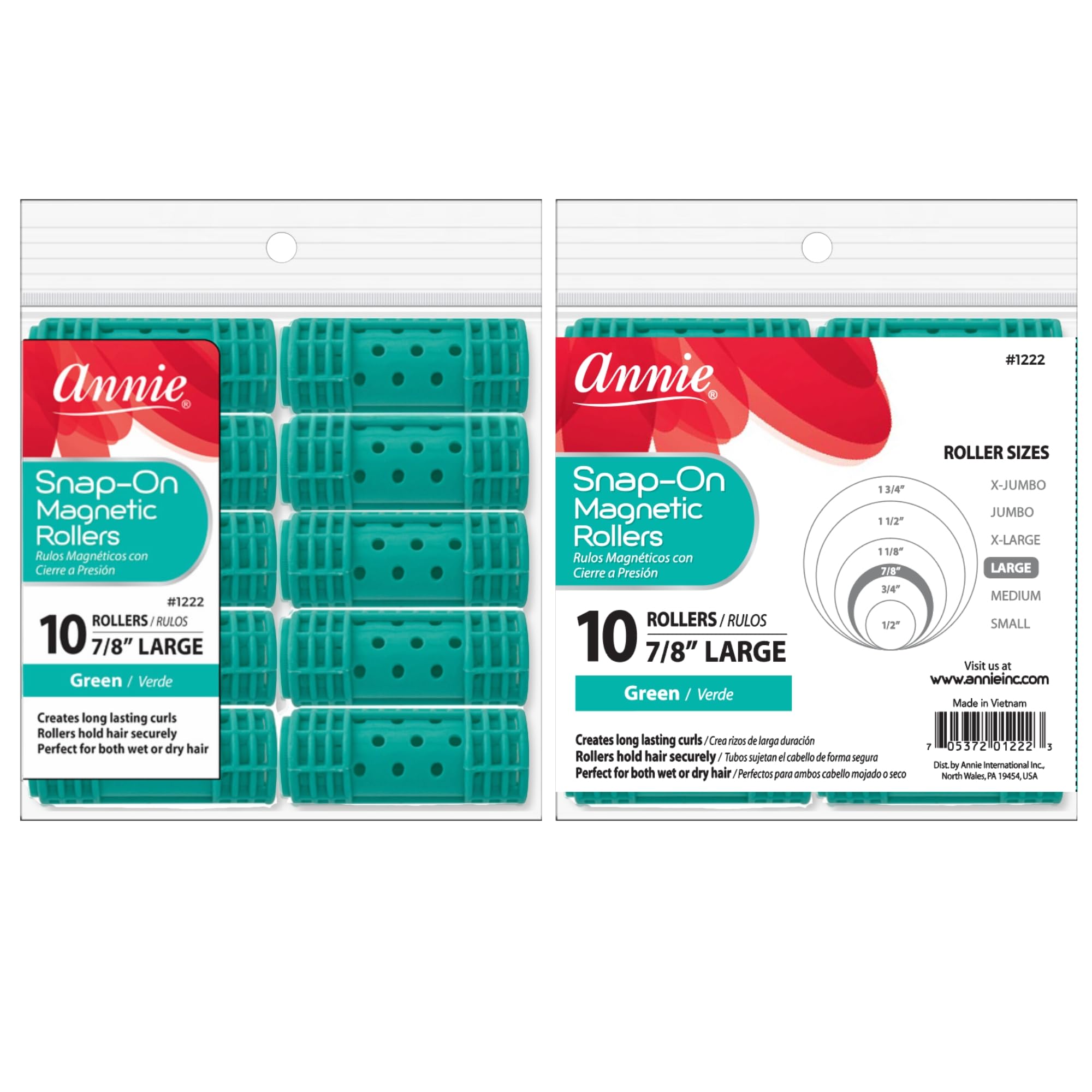 Annie Snap-On rollers secure hair during sleep, eliminating pins and reducing snag risk