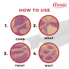 Annie Soft Twist Roller Set requires no pins or clips for easy setup
