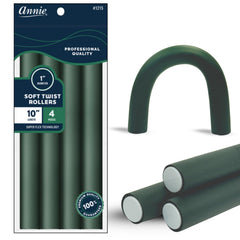 Annie Soft Twist Roller Set in green 1in diameter for heatless curls