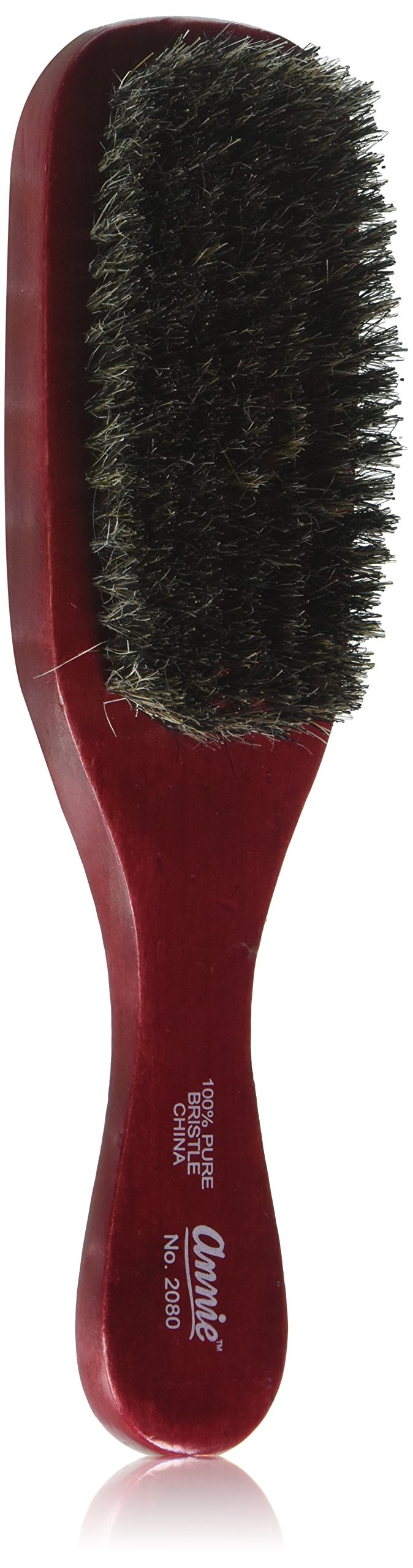 Annie Wave Soft Brush model 2080 front view with natural wood handle for gentle detangling.