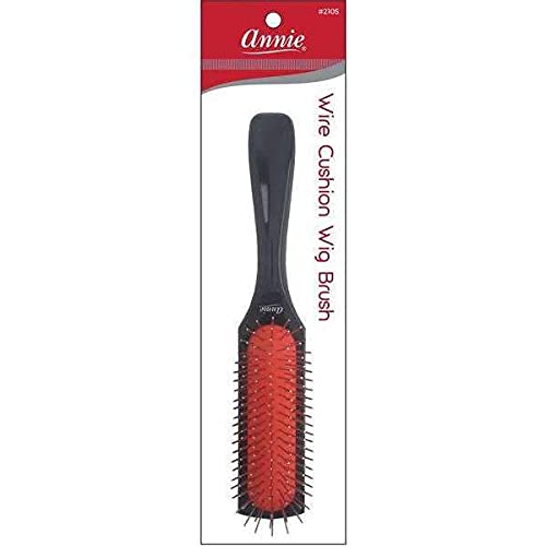 Annie Wire Cushion Wig Brush cushioned head minimizes tugging on fibers.