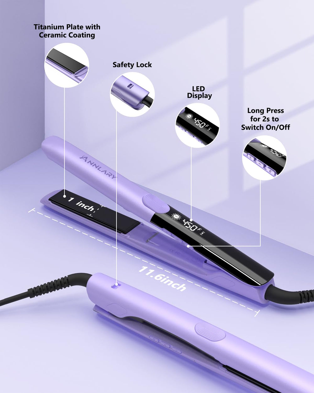 ANNLARY dual voltage travel-ready design supports 100-240V on the go.
