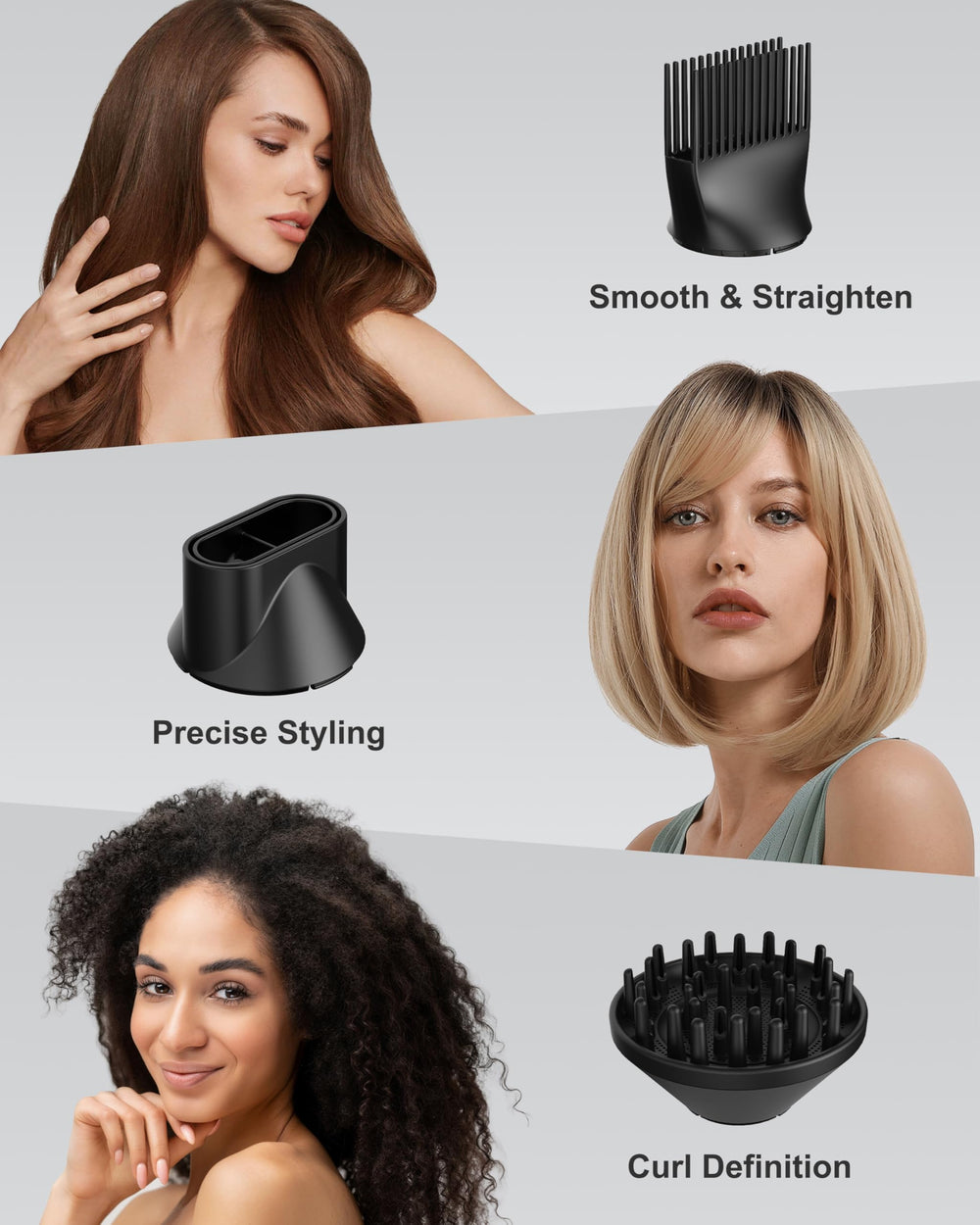 ANNLARY comb nozzle smoothing and shaping hair