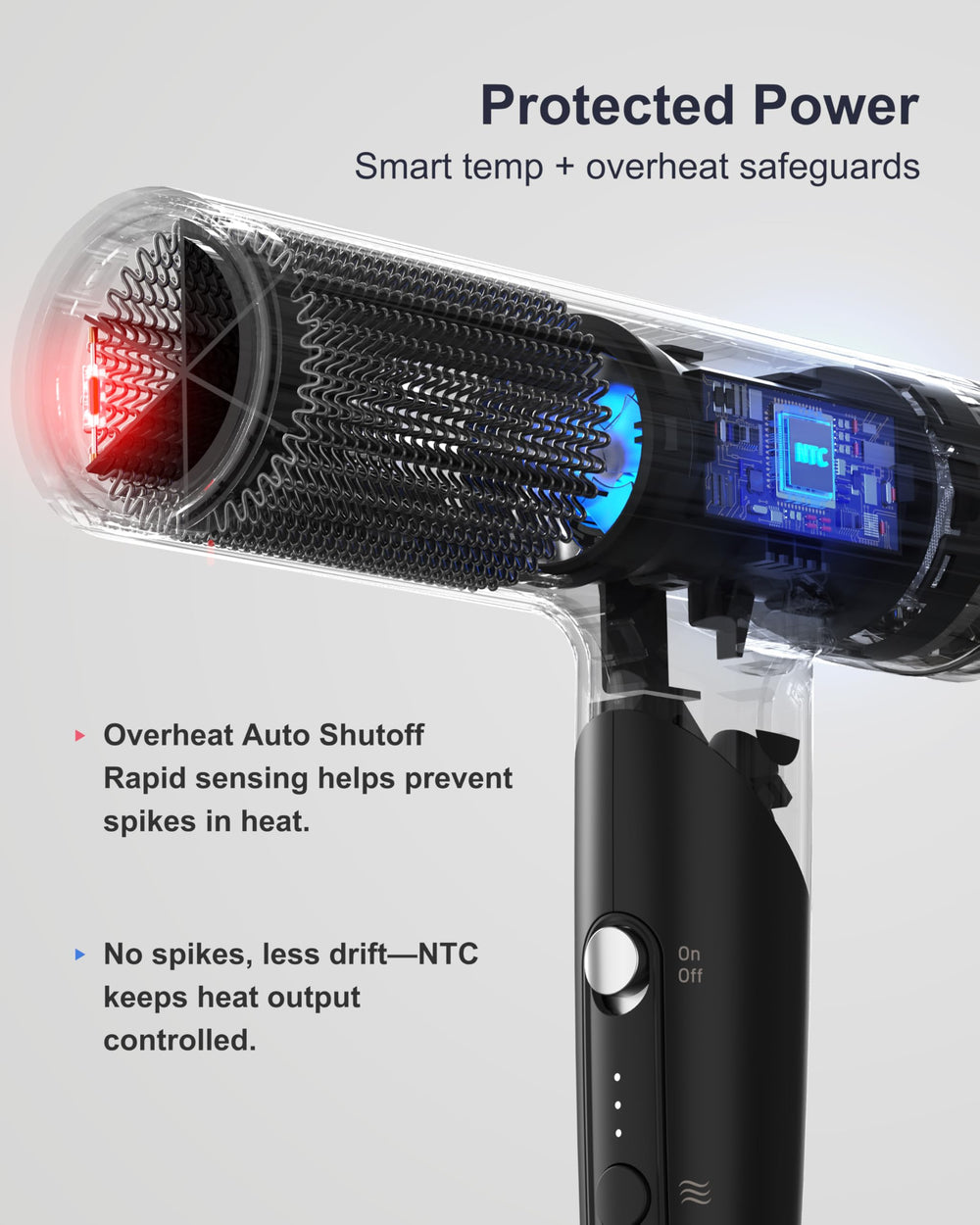 ANNLARY Hair Dryer in a compact foldable form, ideal for travel.