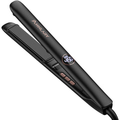 ANNLARY 1-inch flat iron close-up shows titanium ceramic plates for a smooth glide.