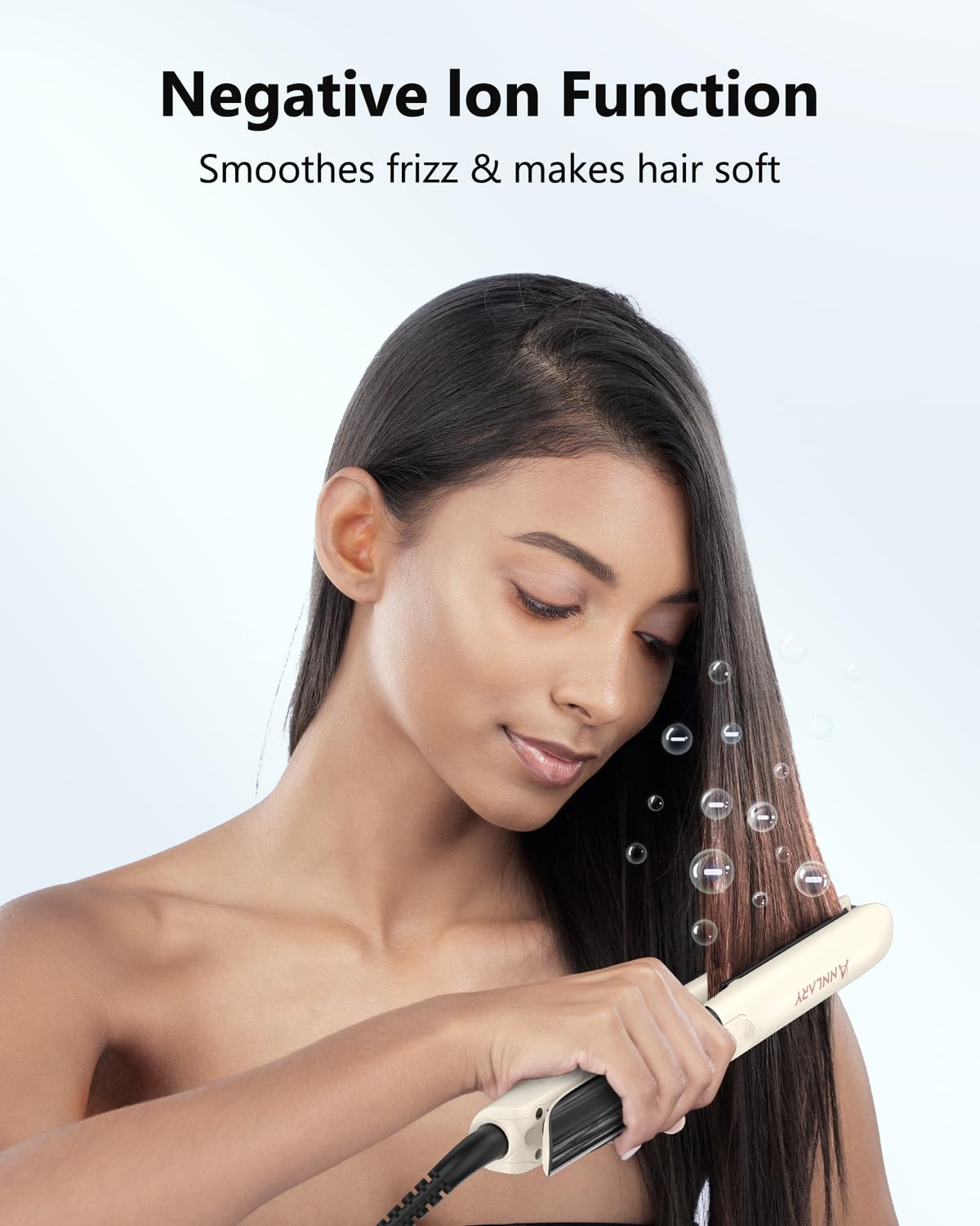 Annlary 2-in-1 curler and straightener in action for versatile looks