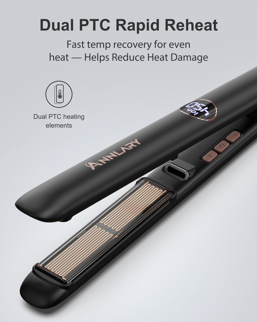 ANNLARY 2-in-1 styling tool in use for straight and curl versatility.