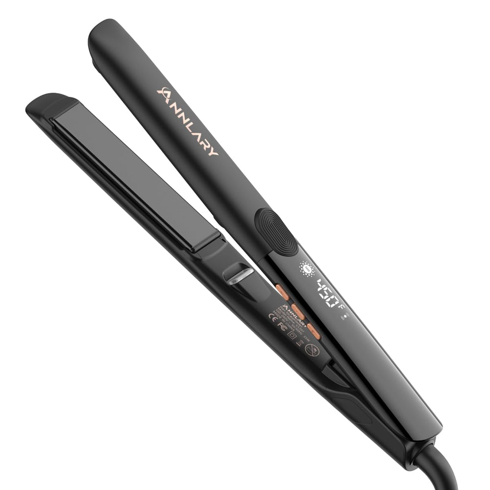 ANNLARY hair straightener with heat-resistant silicone pad for safer styling