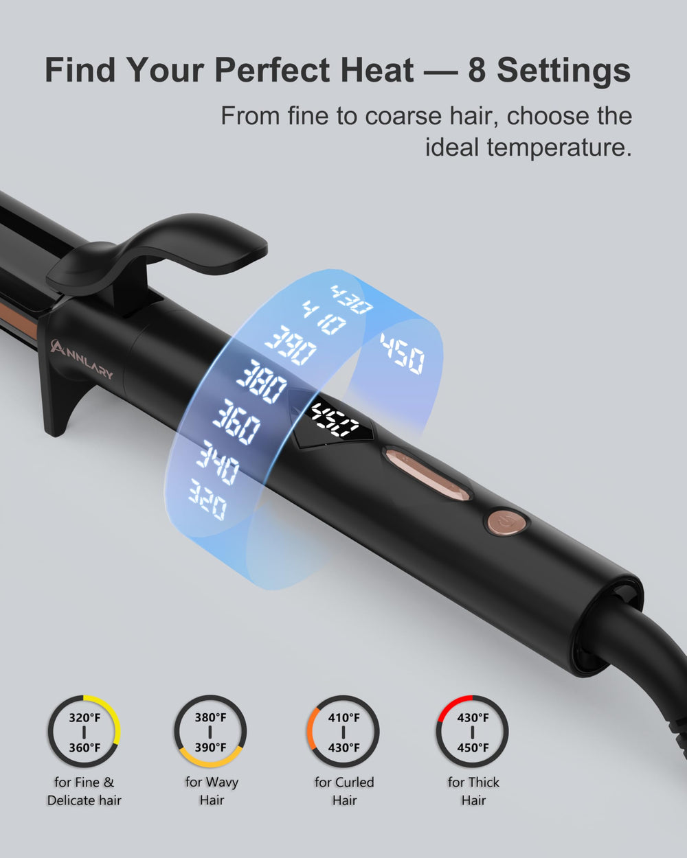 ANNLARY dual voltage 110-240V for worldwide travel styling
