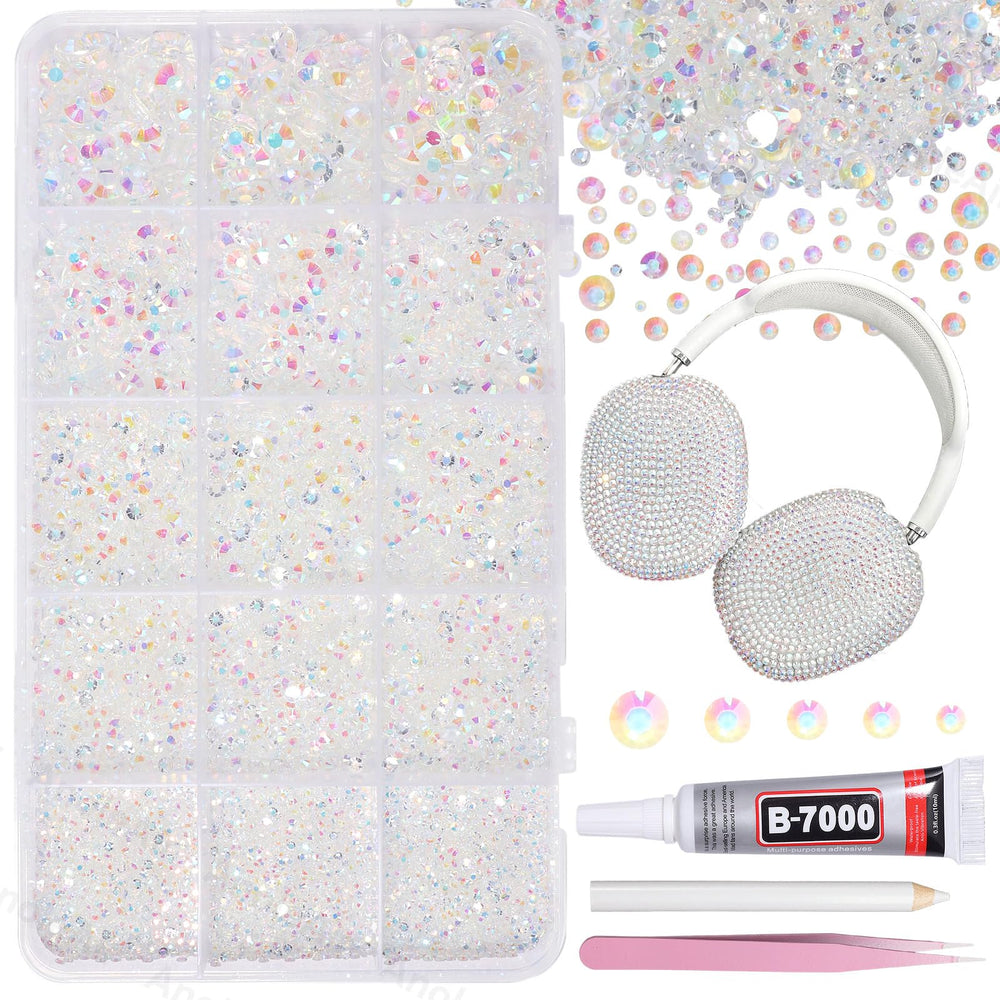 AnoleAir 12000-piece clear AB rhinestones for tumblers and crafts with lasting shine.