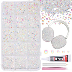 AnoleAir 12000-piece clear AB rhinestones for tumblers and crafts with lasting shine.