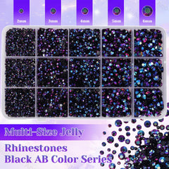 AnoleAir 2mm flatback rhinestones in black AB purple for precise detailing.