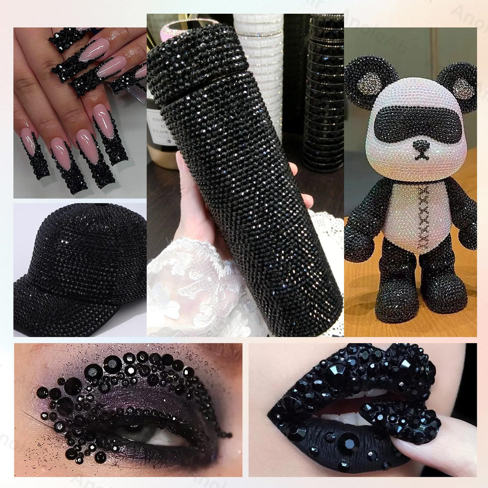 AnoleAir 5mm black rhinestones offer dramatic highlights for jewelry and crafts