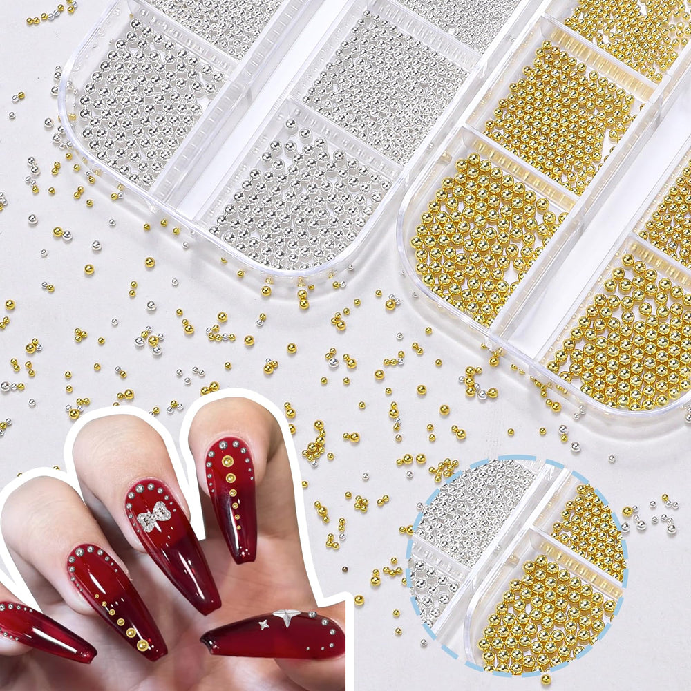 AnoleAir caviar beads in different sizes for versatile nail effects.