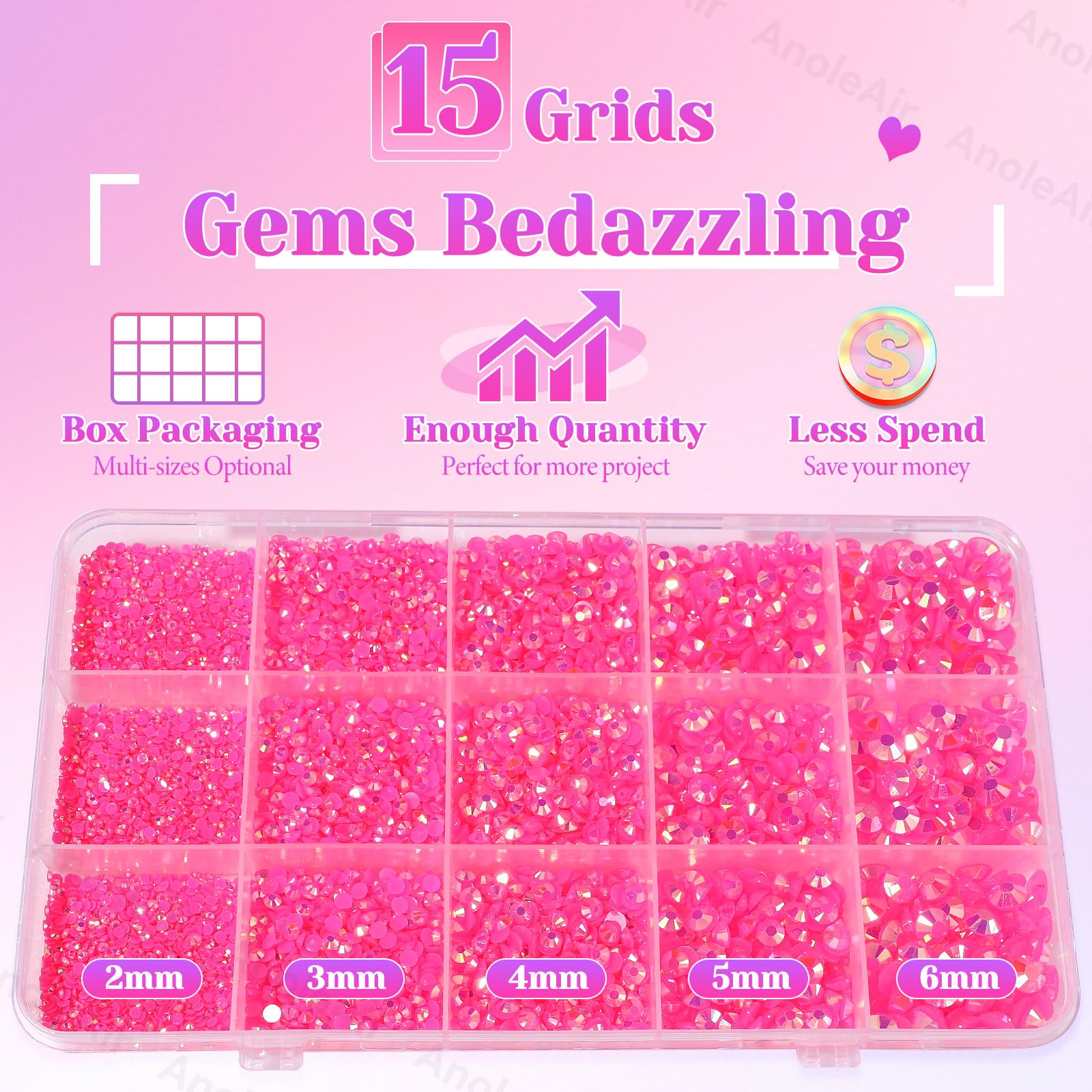 AnoleAir diamond-cut rhinestones sparkle for jewelry and clothing embellishments.
