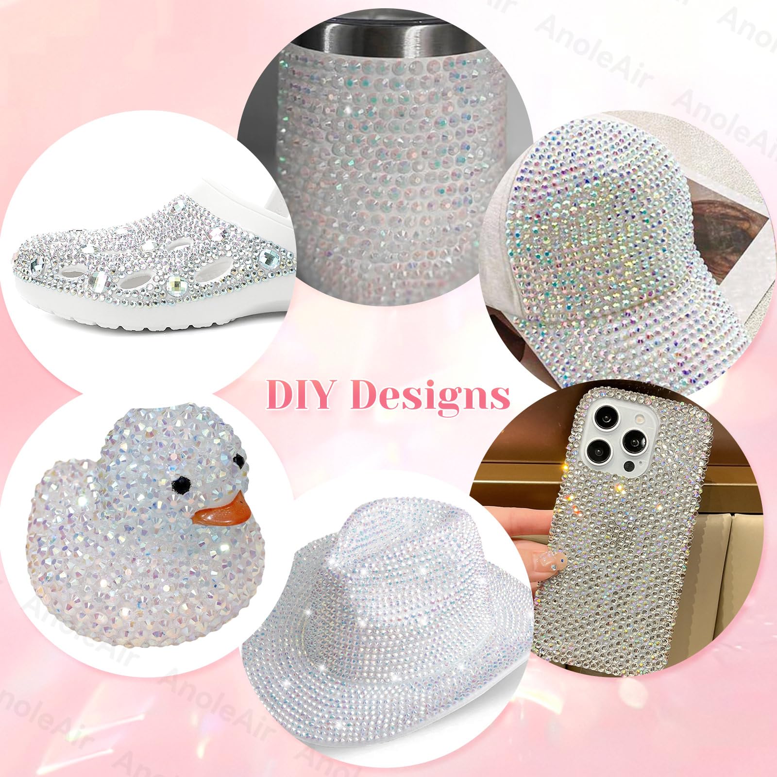 AnoleAir DIY makeup and nails rhinestones for stylish looks.
