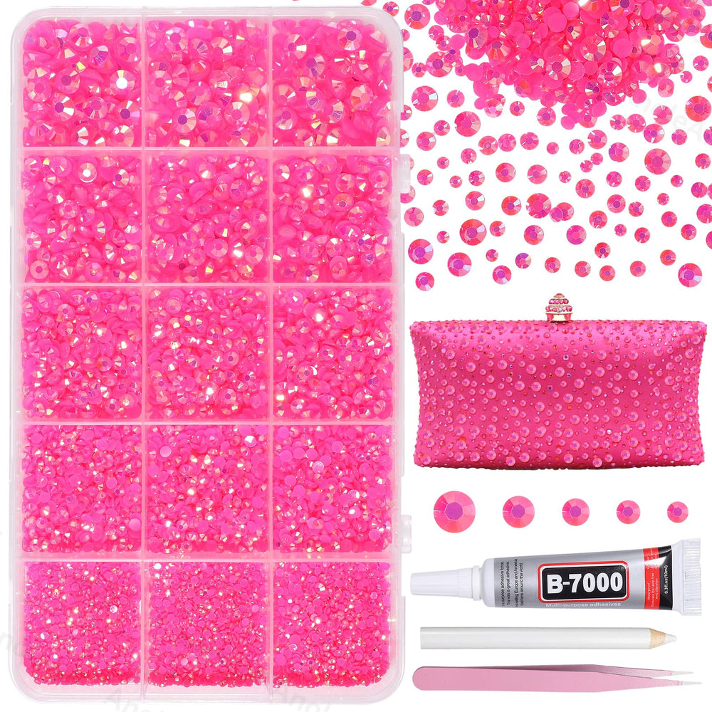 AnoleAir hot pink rhinestones kit for vibrant tumbler decoration.