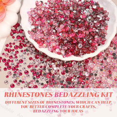 AnoleAir kit brillo resina rosadas 3-5 mm, herramientas para aplicar gemas con facilidad.