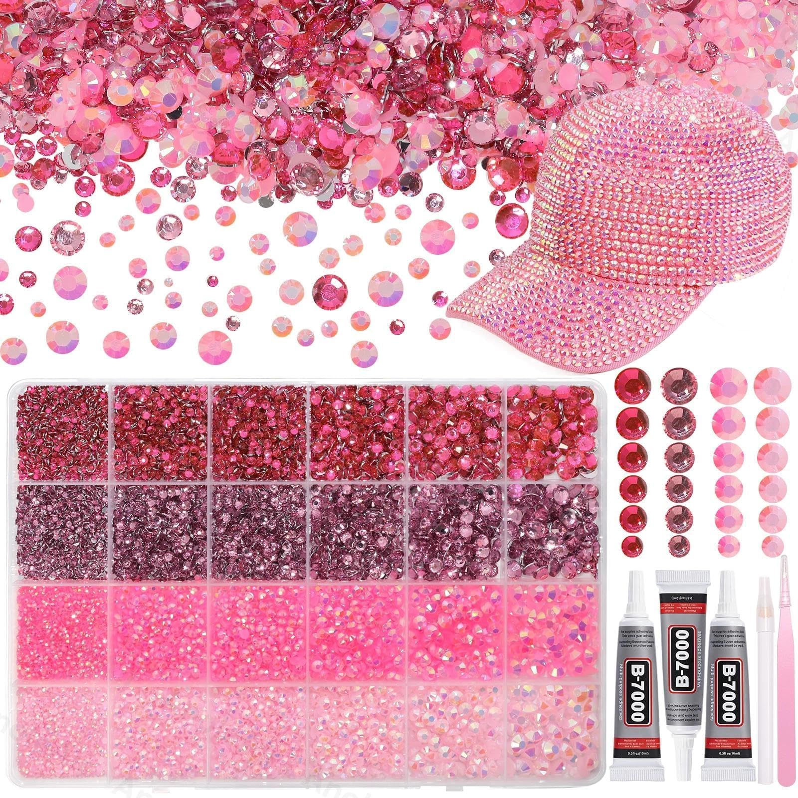 AnoleAir Piedras planas rosas resina 2mm para uñas con brillo duradero.
