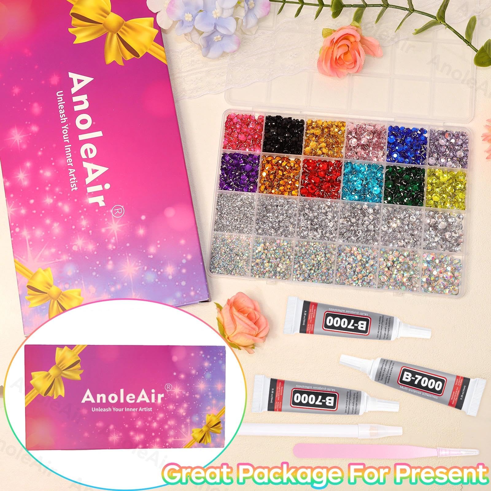 AnoleAir mezcla de tamaños 2–6 mm para diseños versátiles.