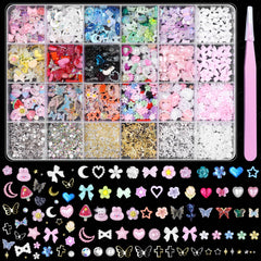 Anower 3D nail charms butterfly on nails for vibrant accents