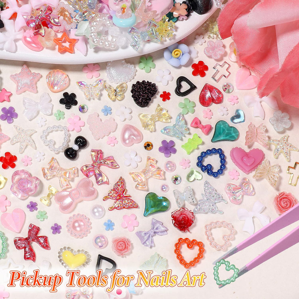 Anower 3D nail charms heart brightens designs with a romantic touch
