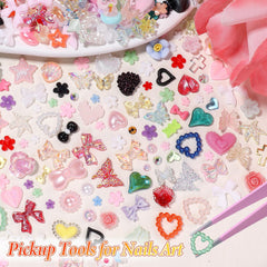 Anower 3D nail charms heart brightens designs with a romantic touch
