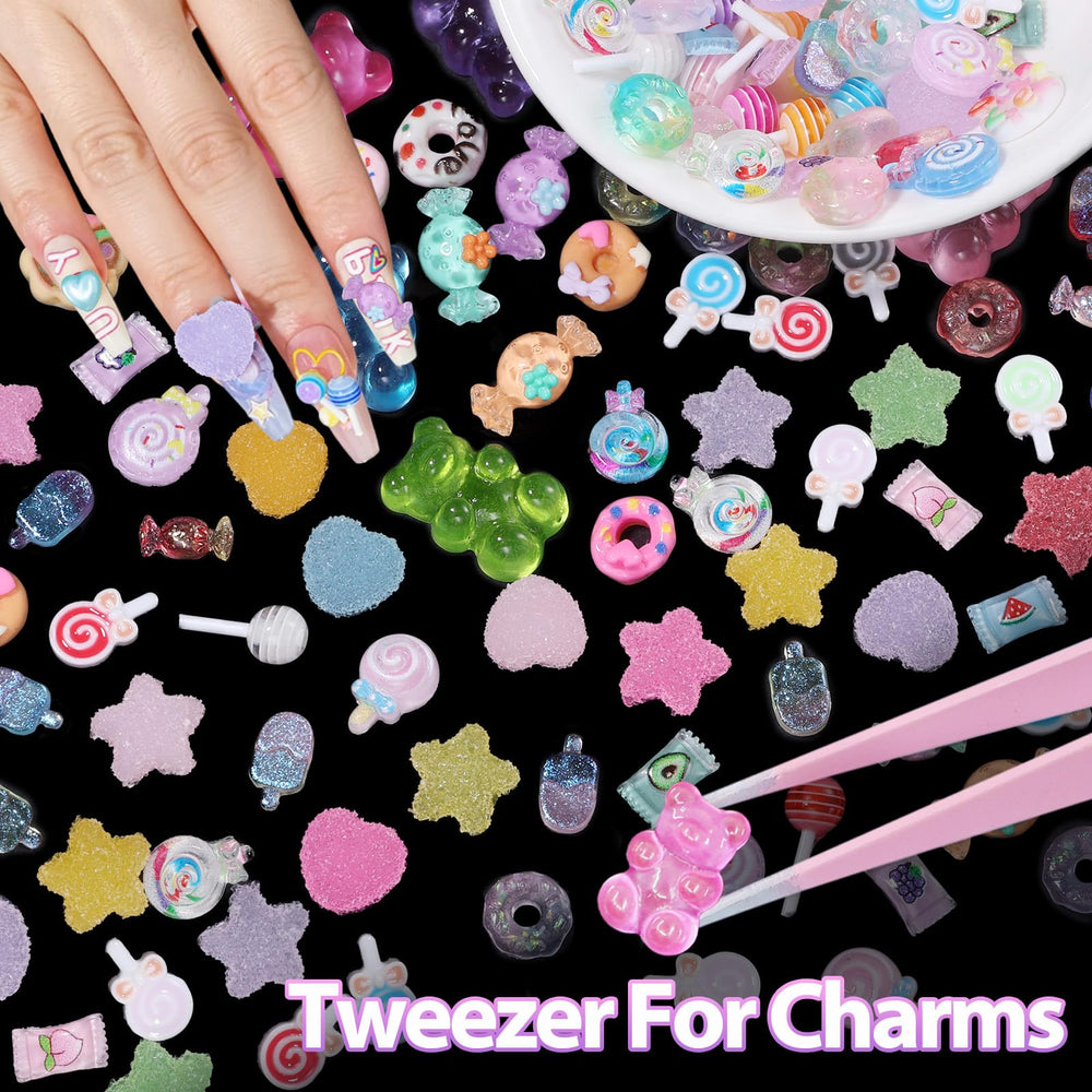 Anower lollipop nail charms add color to acrylic nails