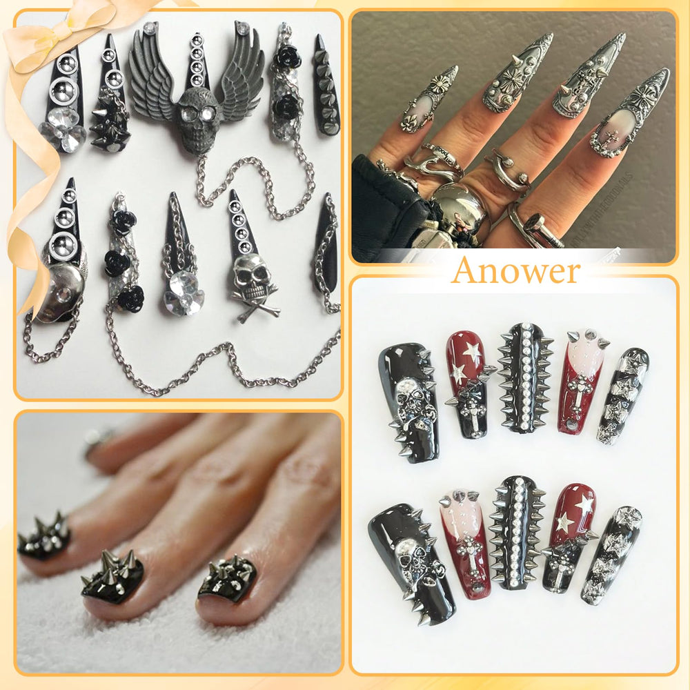 Anower 7-piece set, complete kit for personalized nail art and crafts