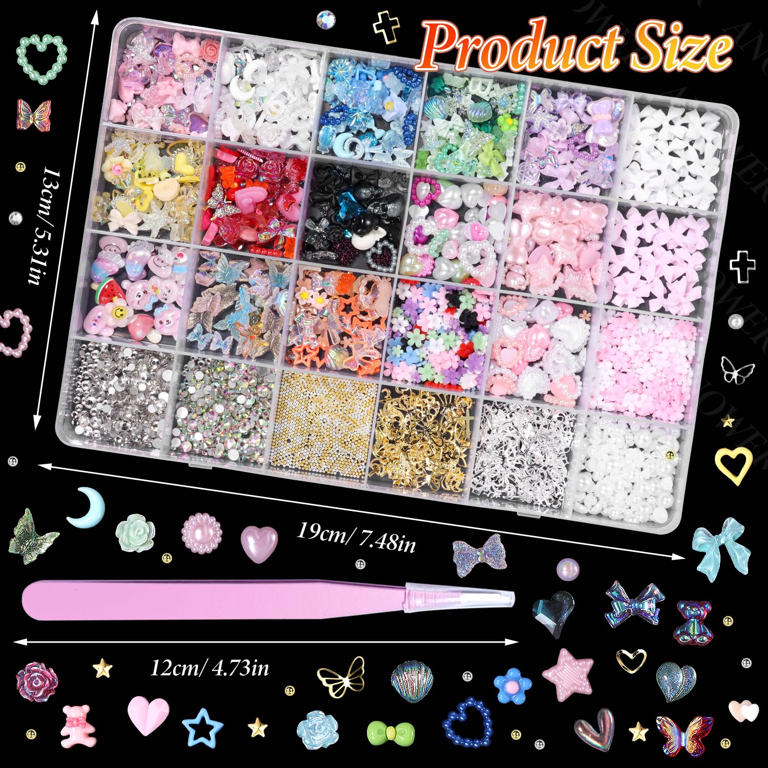 Anower rhinestones and gems kit adds sparkle to nail designs