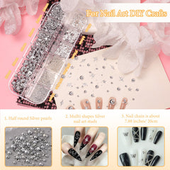 Anower nail chain gothic spikes, metallic accents for edgy nail art