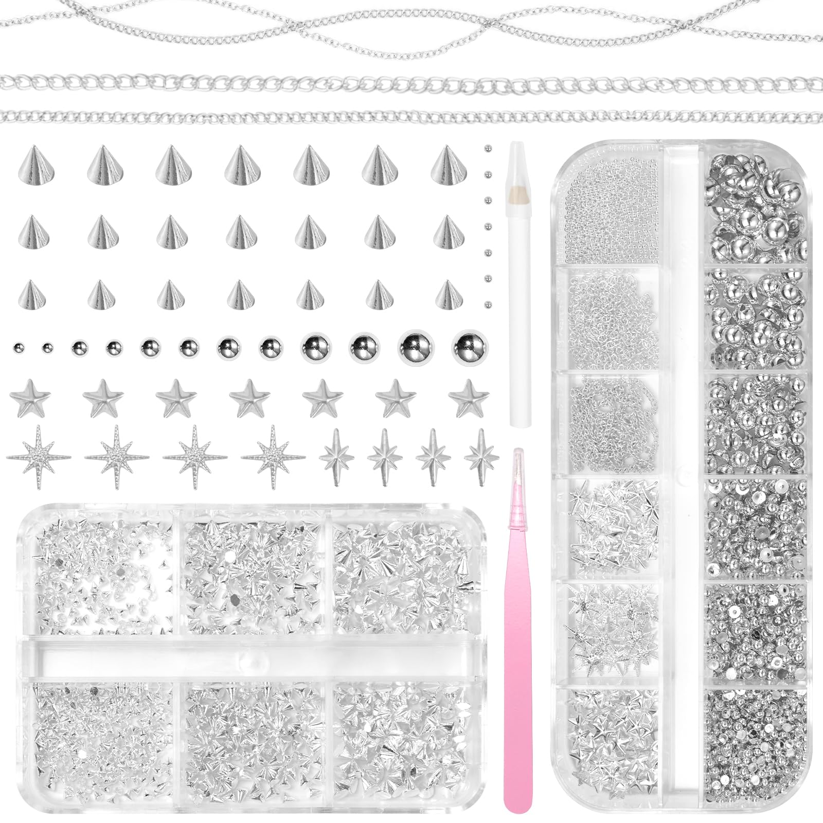 Anower silver pearls nails, elegant pearl accents for chic DIY manicure
