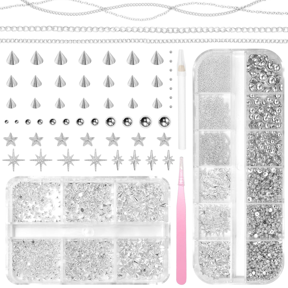 Anower silver pearls nails, elegant pearl accents for chic DIY manicure