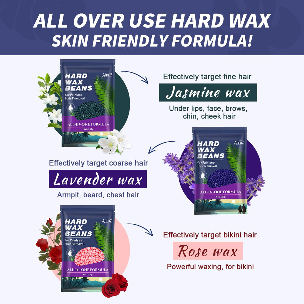 ANRUZ silicone bowl for easy wax removal and cleanup.