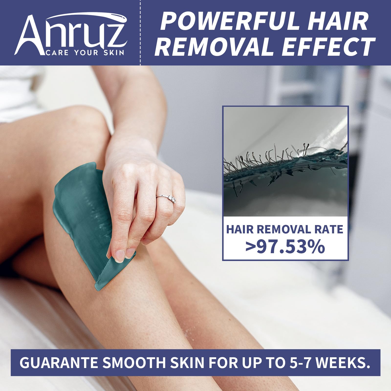 ANRUZ wax beads in rose, jasmine, lavender for gentle skin.
