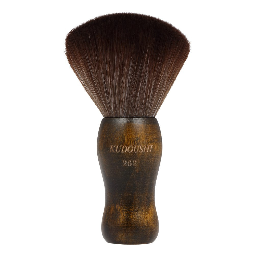Anself neck duster brush with wooden handle for precise salon dusting