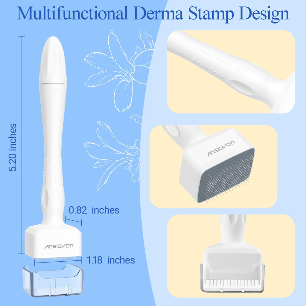 ANSIOVON Derma Stamp used on the beard area for precise micro-needling.