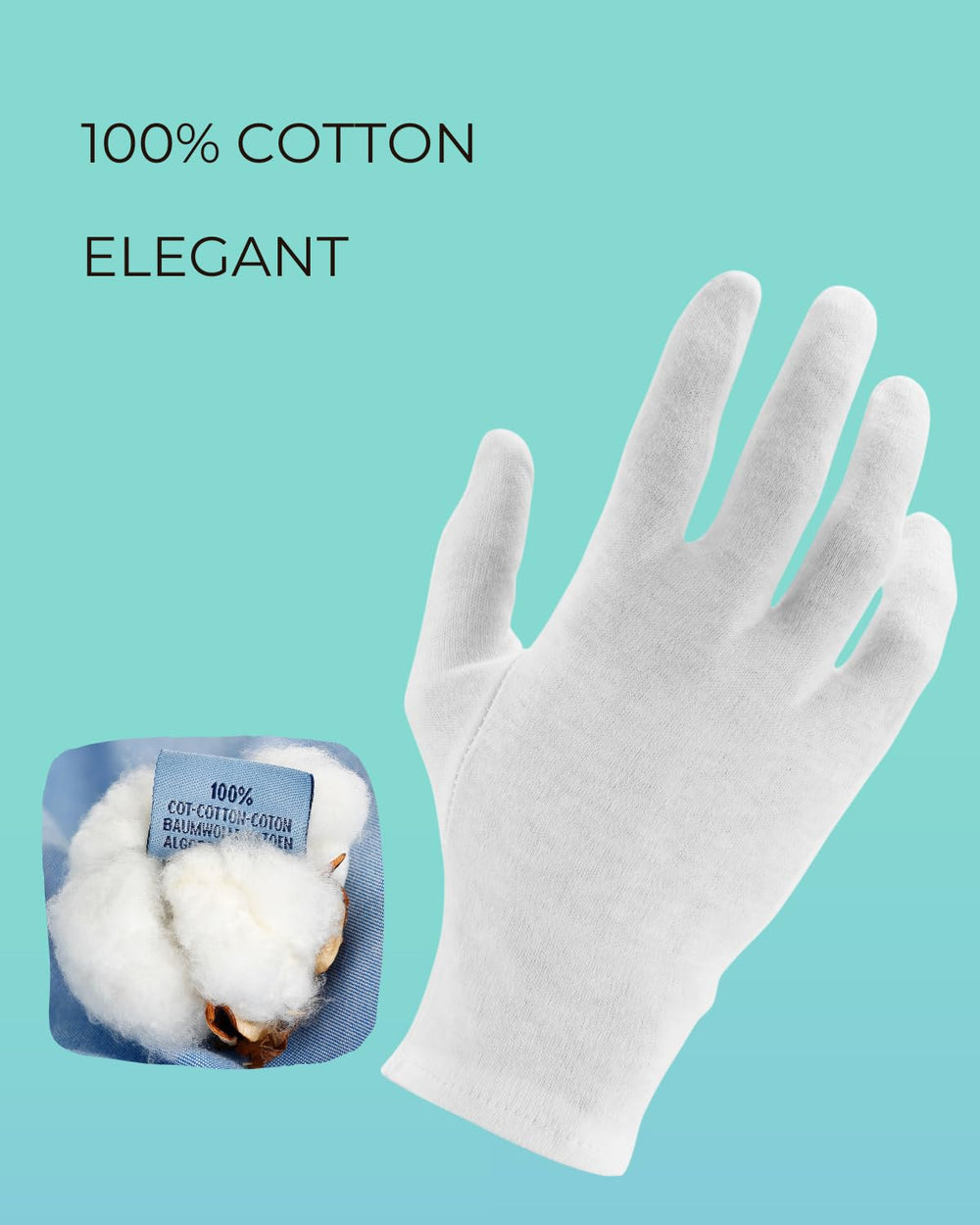 ANSMIO Cotton Gloves size L, comfortable fit for hands.