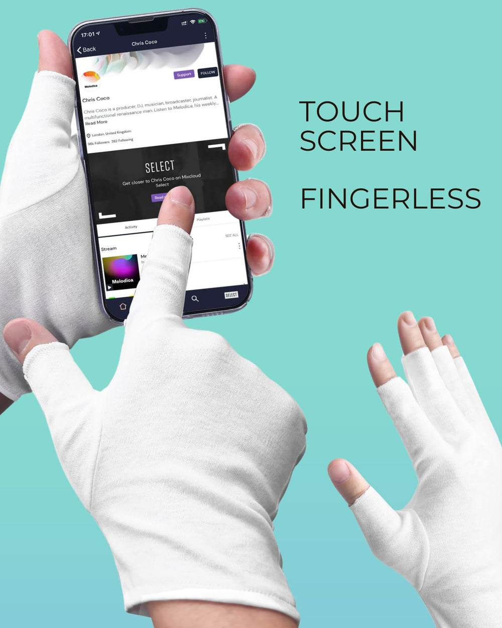 ANSMIO night gloves designed for dry hands, soft breathable cotton.