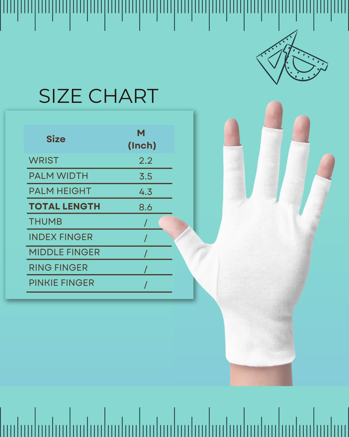 ANSMIO open fingertips design supports easy moisturization routine.