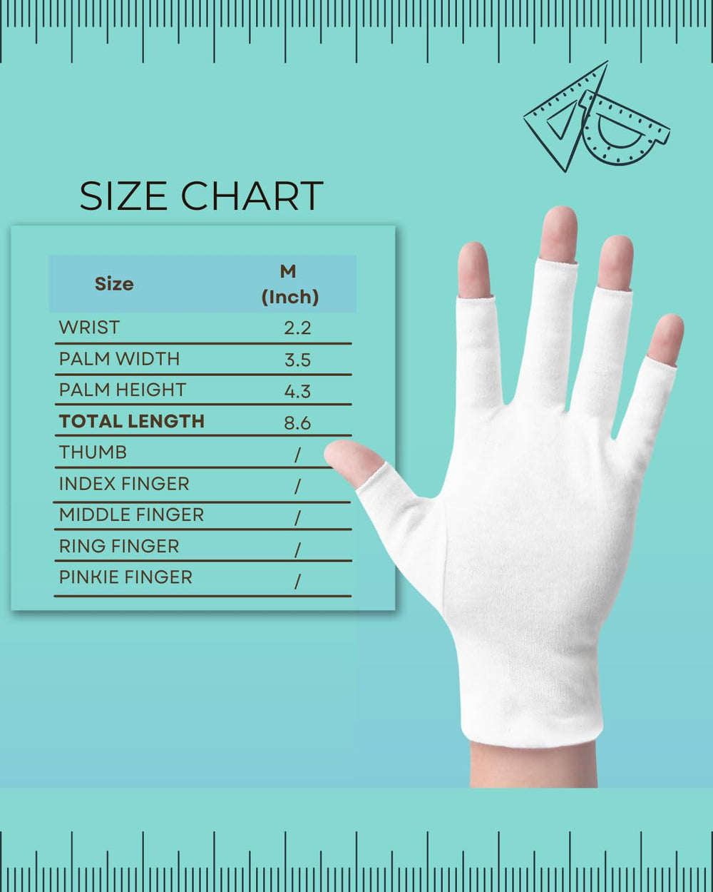 ANSMIO open fingertips design supports easy moisturization routine.