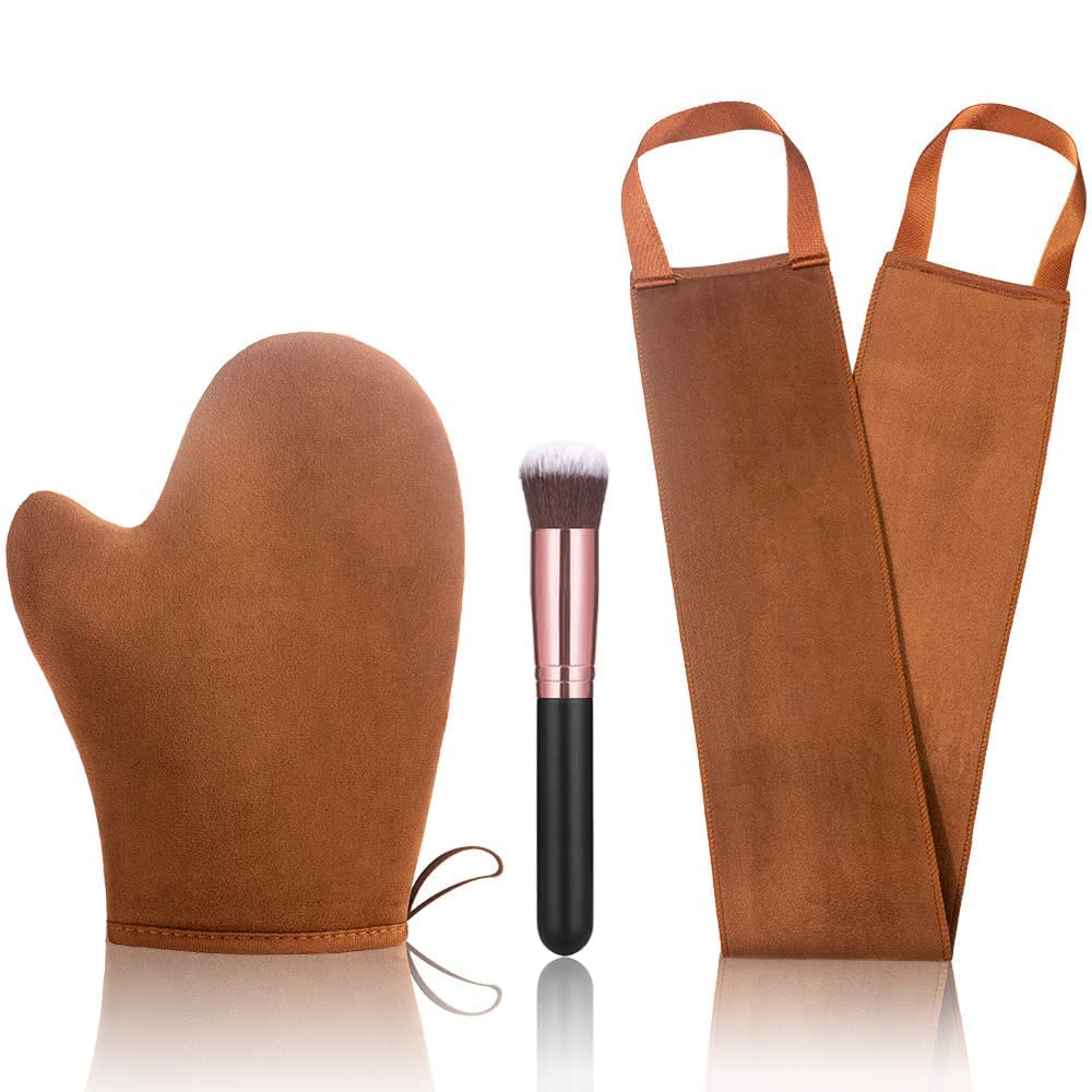 ANSPHIE 3-pack self-tanner mitt kit with thumb for clean, even application.