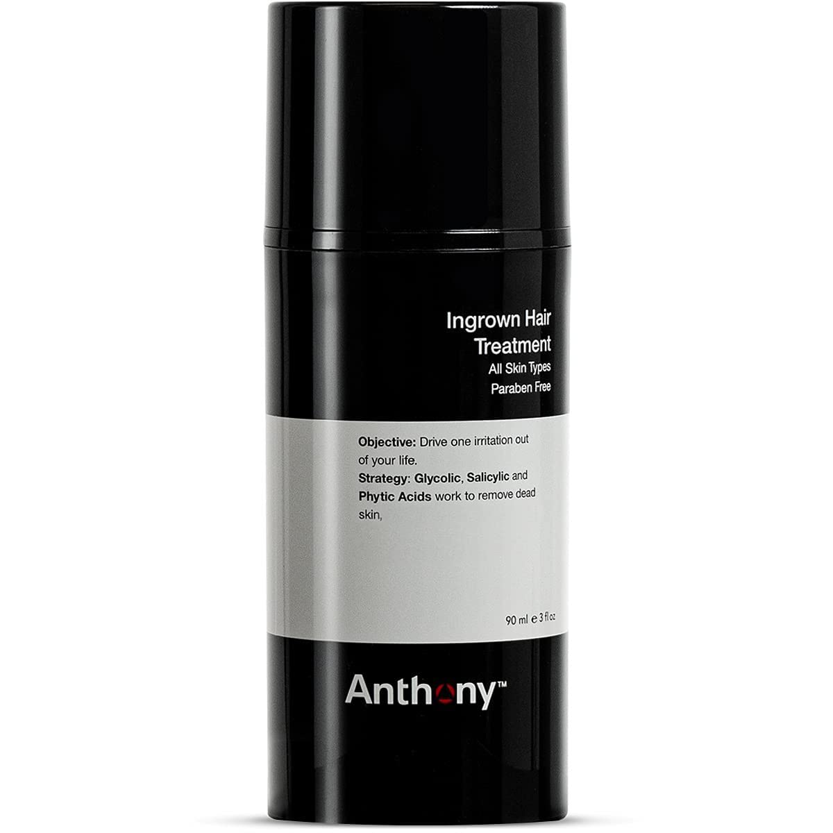 Anthony ingrown hair treatment bottle pour showing easy-on application for calming skin.