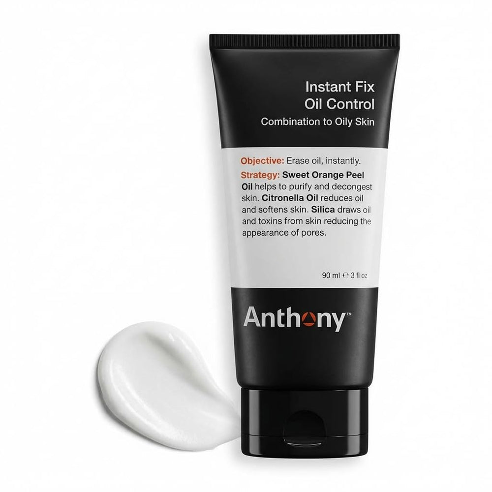 Anthony Instant Fix Oil Control lotion bottle with matte finish for shine-free skin.