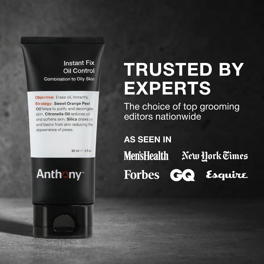 Anthony Instant Fix Oil Control with silica absorbs oil for balanced-looking skin.